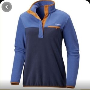 Columbia Colorblock Pullover Blue and Pink Fleece